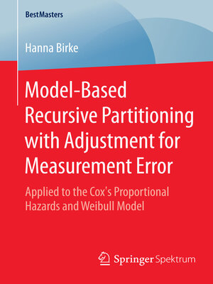 cover image of Model-Based Recursive Partitioning with Adjustment for Measurement Error